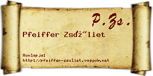 Pfeiffer Zsüliet névjegykártya